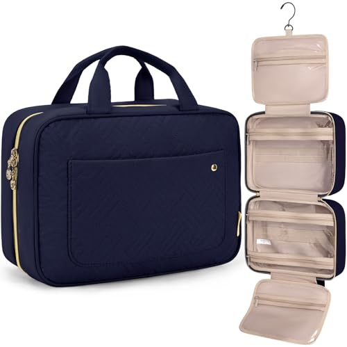 Bagsmart Necessär för resor, för upphängning, necessär dam för make-up, toalettartiklar..., blå, M