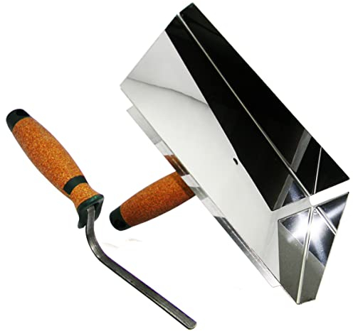 Fugblech Edelstahl 245 x 155mm Verfugungsblech + Fugenkelle 10mm KORKGRIFF PROFI CT04