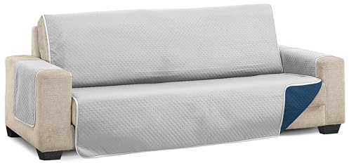 Martina Home Sofabezug, wendbar 4 Plätze grau/blau