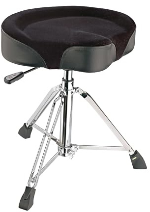 K&M 14036 Drummersitz mit Gasdruckfeder - Stahl, edler Samtbezug - flexibler Hocker für Schlagzeuger, hoher Sitzkomfort