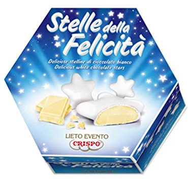 Confetti Stelline di Cioccolato Bianco incartate singolarmente 500g - Lieto Evento Stelle della Felicità (Bianco)