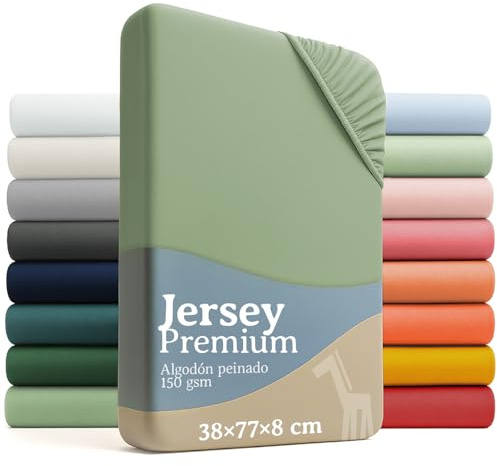 Laleni Premium Spannbettlaken, 38x77cm, für Babybett & Kinderbett, 100% Baumwolle, Oeko-TEX Zertifiziert, 2er Set, Grün