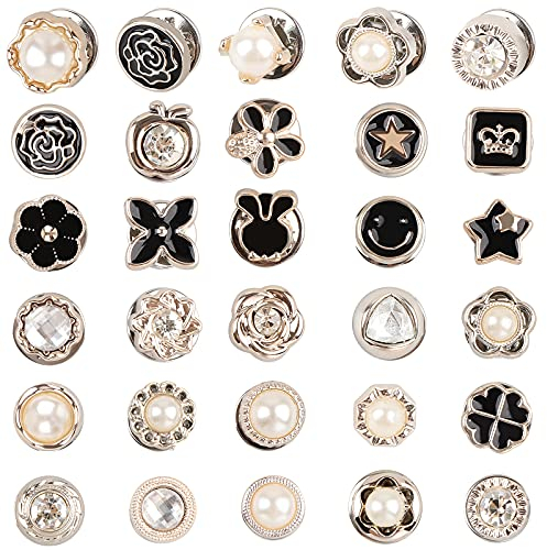 Abnehmbarer Kleidungsknöpfe, Broschen für Kleidung, Knöpfe Ohne Nähen, Brosche Damen für Hemd Jean Kleidung Pullover DIY Dekoration