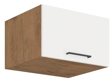 Kuechen-preisbombe Vigo Aufsatzschrank Hochschrank 60 cm Eiche Lancelot Weiß Hochglanz Küchenzeile