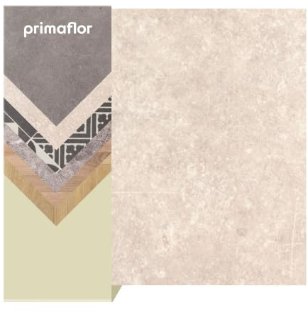 Primaflor PVC Boden Turvo | Beton Hell | 200x500 cm | Textilrücken, R10 und 2,5 mm Gesamthöhe; für Fußbodenheizung sowie Wohn-, Büro- und Feuchträume geeignet