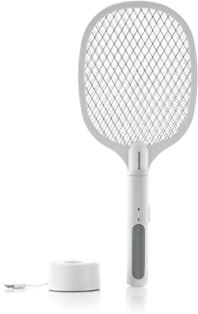 InnovaGoods® Raqueta matainsectos Recargable con luz UV 2 en 1 KL-RAK, ahuyenta y Mata los Insectos de Forma Segura y efectiva, diseño Compacto y Ligero, Ideal para el hogar y el jardín