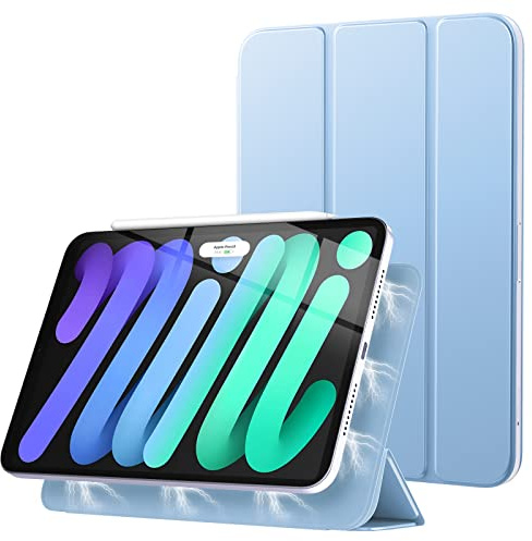 TiMOVO Hülle für iPad mini 7 2024 (A17 Pro) / iPad mini 6 2021, iPad mini 7./6. Generation 8.3 Zoll, Schlank Magnetisch Schutzhülle mit Auto Schlaf/Aufwach, Trifold Hülle für iPad mini, Hellblau