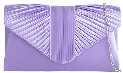 LeahWard Women's Satin Fabric Flap Clutch Bag Prom Wedding Party Evening Shoulder Handbag