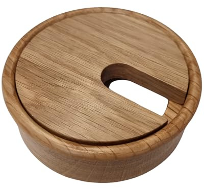 Gedotec Passe-câbles en chêne laqué | Plain | Prise de câble Ø de perçage 80 mm |À Coller dans Le Plan de Travail | Goulotte de Bureau