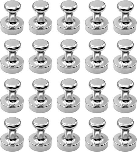 Imanes Potentes de Neodimio - 20 Piezas para Nevera, Pizarra Magnética y Tablero de Anuncios - 12 X 16 mm, Metálicos