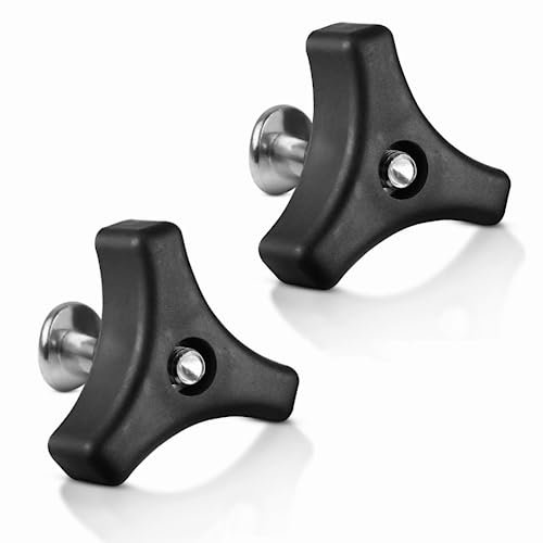 JINHENB 2 Pcs Dreieck Knopf Griff Universal Kunststoff Rasenmäher Flügelmutter und Dreifachwinkel Rasenmäher Griff Schrauben Flügelmutter Und Bolzen Power Equipment Teil Garten Werkzeuge Für
