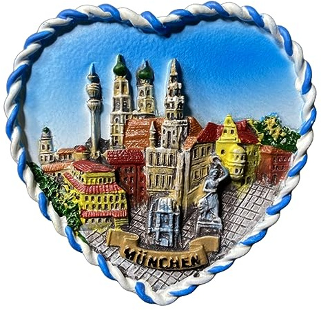 München Deutschland Kühlschrankmagnet in Herzform, Reise-Souvenir, 3D-Kühlschrankdekoration, Magnetaufkleber, Bastel-Kollektion