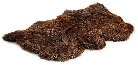 Cakla Lammfell Echt 150 cm x 110 cm, Genäht aus DREI Ledern - Lammfell Teppich - 100% Bio - Schaffell Echt - Dekofell - Schafsfell Felle