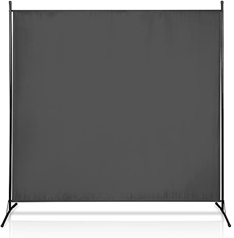Eulenke Paravent Raumteiler innen 180 x 180, Raumtrenner 1 teiling, Raumteiler Trennwand, Umkleide Sichtschutz paravent innen Spanische Wand, Raumteiler stehend, Paravent Balkon, Dunkelgrau