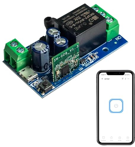 QIACHIP 1 Channel WiFi Smart Switch Relay Module Ewelink APP USB 5v/12v/24v/48v Inching Selflock Remote Dry Contact Switch Compatible with Alexa Google Home