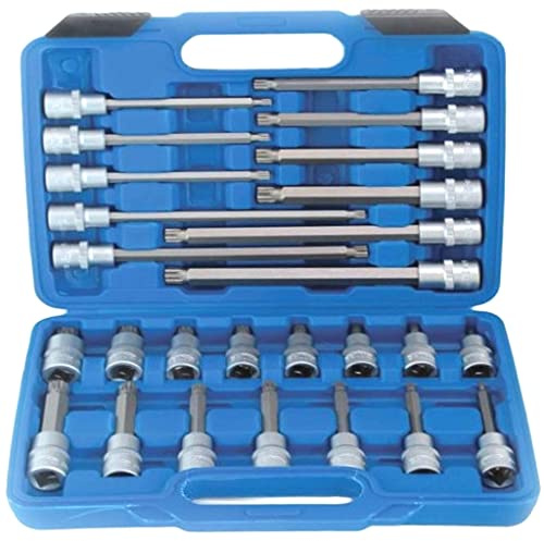SIO Juego de Llaves XZN con Vasos de 1/2 Estuche 26 Herramientas Punta xzn