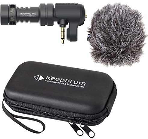 Rode VideoMic ME Kondensator Richtmikrofon für iOS und Smartphones + keepdrum Transport Softcase