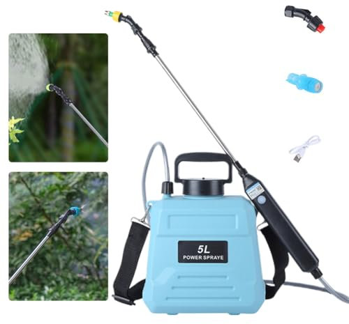 Starnearby Spruzzatore Elettrico da Giardino 5 Litri, Nebulizzatore a Pressione Giardino Ricaricabile, Pompa Irroratrice a Spalla, Irroratore Elettrico per Irrigazione, Fertilizzazione