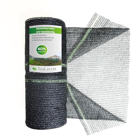 EraGreen Schattiernetz 10m x 4m - Sonnenschutz mit 40% Schattierwirkung für Pflanzen, Gartenzaun und Balkon - Abdunkelung für Gewächshaus - UV-stabilisiert und wetterfest