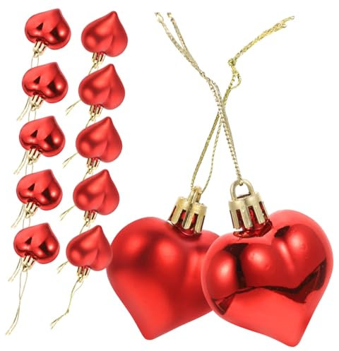OUNONA 12stücke Herz Baubles Dekoration Für Valentinstag Romantische Hängende Dekorationen Für Partys Und Hochzeiten Für Tür Und Wandschmuck