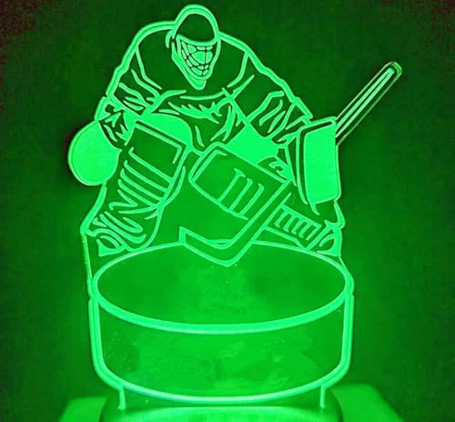 Jinson well 3D Eishockey Spieler Nachtlicht led licht Lampe optische Nacht licht Illusion 7 Farbwechsel Tisch Schreibtisch Dekoration Lampen mit Acryl Flat ABS Base USB Spielzeug