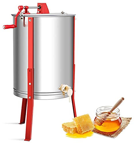 Extracteur de Miel Manuel en Acier Inoxydable, extracteur d'abeille Robuste à 4 Cadres, manivelle, centrifugeuse en nid d'abeille, Machine à centrifuger Le Miel, équipement pour l'apiculture