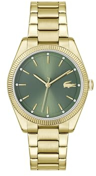 Lacoste Uhr mit DREI-Zeiger-Quarzwerk für Damen Kollektion Capucine mit Goldfarben Edelstahlarmband - 2001403