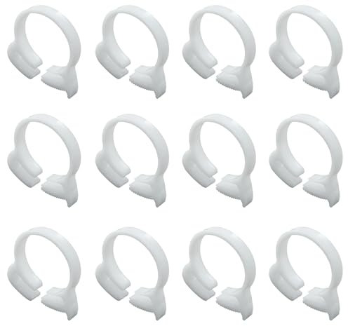 Cionyce Lot de 12 colliers de serrage en plastique à double prise en main, 31,5 à 34 mm