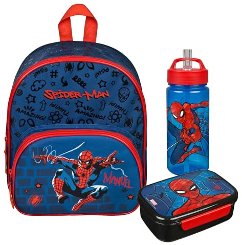 Kindergartenrucksack Spider-Man Jungen - Personalisiert mit Name - Kinderrucksack Set