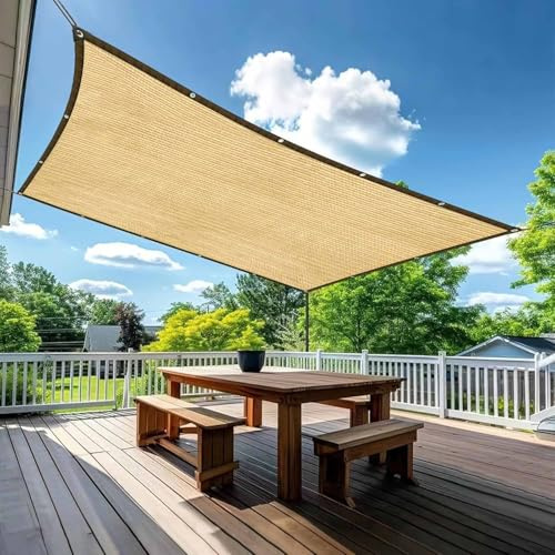 Rete ombreggiante con occhielli, 95%, resistente ai raggi UV, per protezione delle piante, fienile o canile, 4 x 5 m, beige
