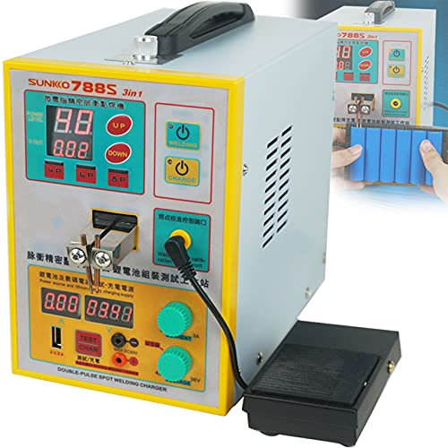 Spot Welder – Battery Welding Machine 788S 3in 1 – Portable Spot Welder Handheld – Portable Soldering Station 3.2KW for 4 Rows of Batteries – Welder with Pen and Foot Pedal, 220V