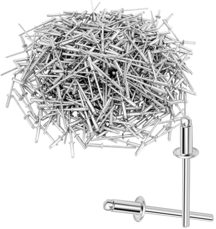 Dayalo 100 Stück Alu Blindnieten 4,8 x 12mm, Popnieten Kuppelkopf | 4,8mm Aluminium Nieten mit Offenem Ende, Pop-Nieten für Blech, Metall Möbel Marine Auto Verbindung und Befestigung