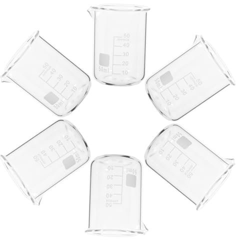 SOLUSTRE 6stücke Teiliges Hitzebeständige Glas Messbecher Laborbecher Aus Transparentem Borosilikatglas Stabiles Labor-messwerkzeug Für Präzises Dosieren Und Einfaches Ausgießen