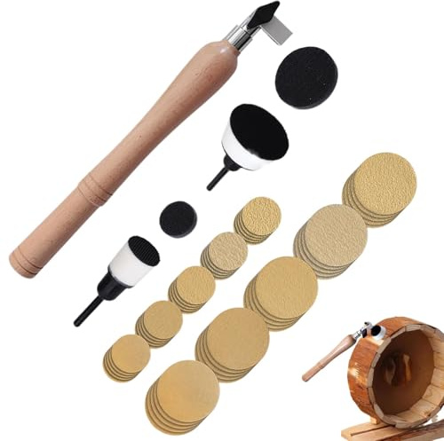 Levigatrice a ciotola, strumento di levigatura, Dischi abrasivi Kit levigatrice a tazza, 2 Utensile per levigare il legno con testa portante, Levigatrice artigianale Strumenti per la lavorazione del l