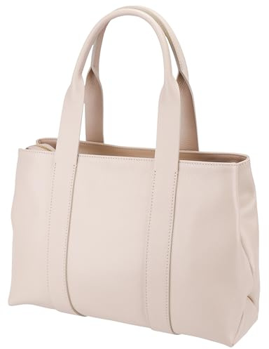 SH Leder ® Damen Echt Rindleder Henkeltasche Schultertasche Shopper 14 Zoll Laptoptasche für Büro Schule Abeitstasche Reisen mit Innentasche 39x26cm Inja G789