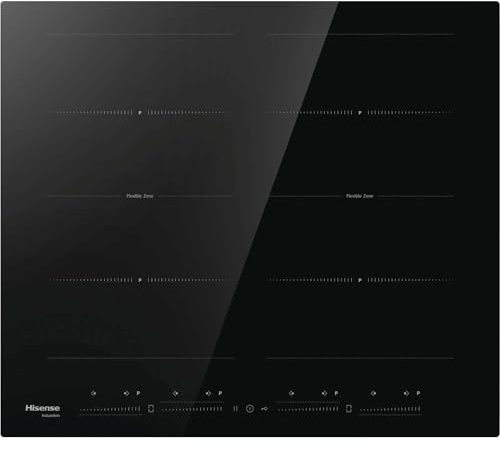 Hisense HI6442BSCE 60cm Built-In Induction Hob, 4 Zones, Flexible Zone, Touch Control, Power Boost, Child Lock, Black Glass