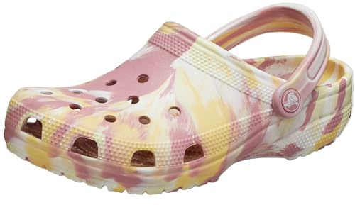 Crocs Unisex-Adult Classic Graphic Clogs, Daylily/Multi, 7 UK Men / 8 UK Women