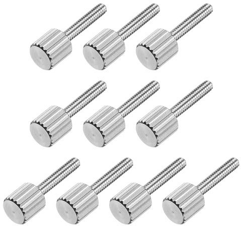 sourcing map Rändelschrauben, M2 x 10 mm, 304 Edelstahl, Flachkopf, gerändelt, Vollgewinde, Rändelschrauben, Befestigungselemente für Zuhause, Elektronik, Maschine, 10 Stück