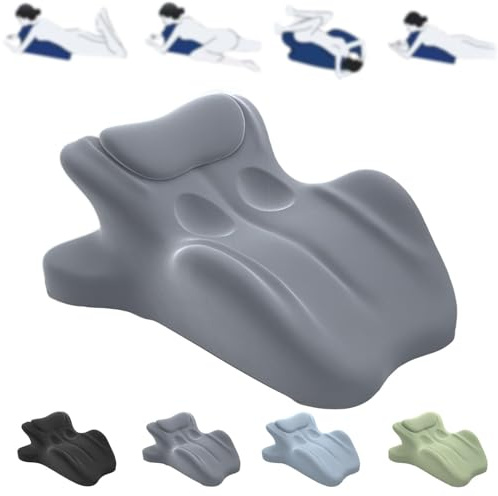 2025 Nuovo cuscino per coppie per intimità e comfort, cuscino a cuneo antiscivolo con multiple posizioni e memory foam, offre supporto per vita, collo e vertebre lombari a letto, lettura (Grigio)