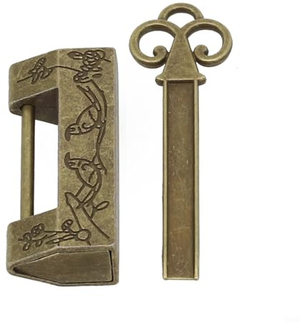 Funktionales antikes Schlüssel-Vorhängeschloss mit chinesischem Design für Koffer, Schublade und mehr