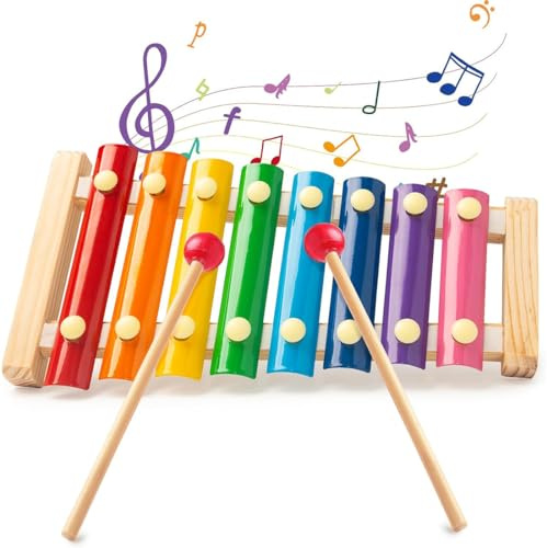Giocattolo a percussione per neonati, Montessori, legno di pino naturale, strumento per educazione musicale, xilofono legno, gioco del martello