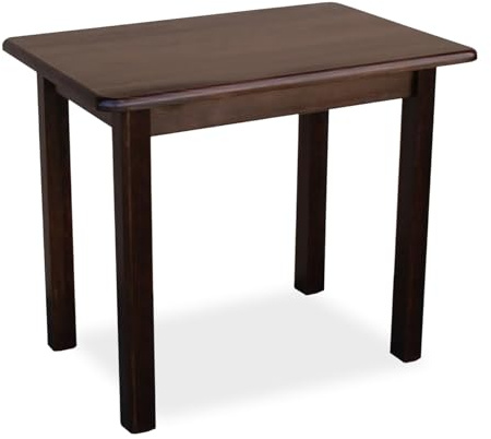 Metdrew Holzküchentisch | Kiefernholz | Tisch für 2 Personen | Kleiner Tisch | Wohnzimmertisch | Esstisch aus Holz | Tischplatte mit abgerundeten Kanten | Maße: 90x60 | Farbe: Braun (Walnuss)
