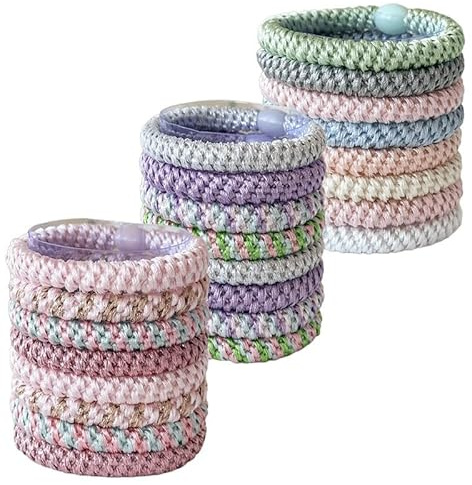 Bunte Haargummi, 8 Stück Haargummis Damen Mehrfarbigen,Mehrfarbigen Haargummis, Modische Damen Haarbänder, Geflochtene Hair Ties, Geeignet Für Dickes, Glattes Und Lockiges Haar (3PCS-C)
