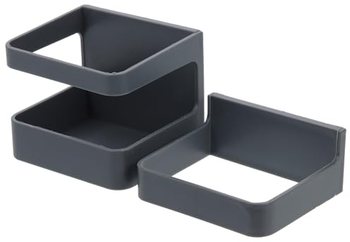 TOYANDONA Wall-mounted Umbrella Stand 2pcs Gray Black No-drill Umbrella Holder Rack with Drip Tray for Home Entryway Storage Organizer