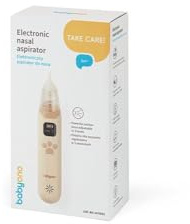 BabyOno Aspirador nasal electrónico, silicona, 3 boquillas suaves, carga USB-C, 65 kPa, 50 dB, modelo 1470/01