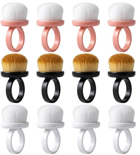 12PCS Nail Dust Brush, Nail Brushes for Cleaning Nails, Ring Style Nail Cleaning, Essential Tool for Home Nail Care and Professional Salon Services, Convenient for Travel Use and