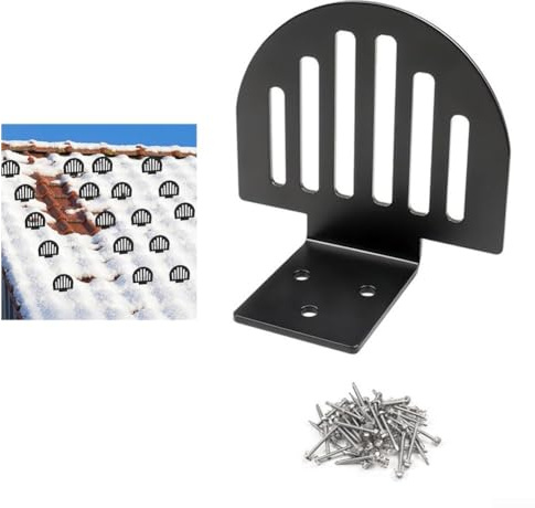 METALs - Protectores de nieve para techo, paquete de 25 paradas de nieve con costura de pie con frenos de nieve en forma de abanico, tacos de nieve de metal antioxidantes resistentes para sistema de
