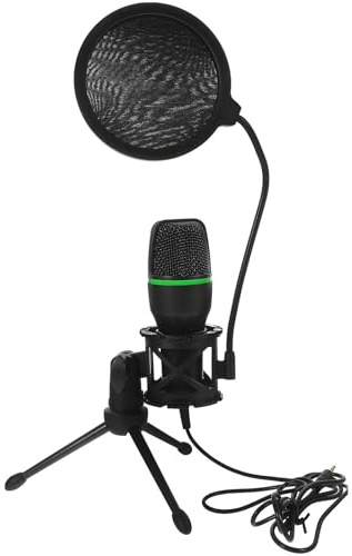 WRITWAA Microfono Condensatore USB Colore Casuale Nero da Gaming Riduzione Rumore Omnidirezionale e Supporto per Desktop Computer per Trasmissioni Live e Attività