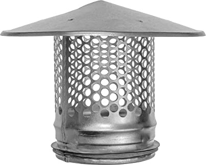 Repa Market 100 mm Rund Dach-Regenhaube - Verzinkter Stahl Dach Abdeckung - HVAC/Kaminhaube/Schornsteinabdeckung mit Gummidichtung für Isolierung - Aussen Kaminrohr Cap/Schornstein Regenhaube