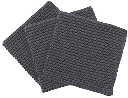 blomus Set 3 Spültücher Wipe Perla | 25 × 25 cm | 100% Baumwolle | Farbe Magnet